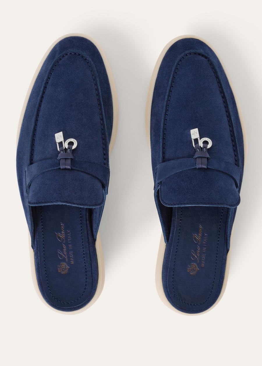 babouche charms walk loafer suède geitenleer fluorietblauw