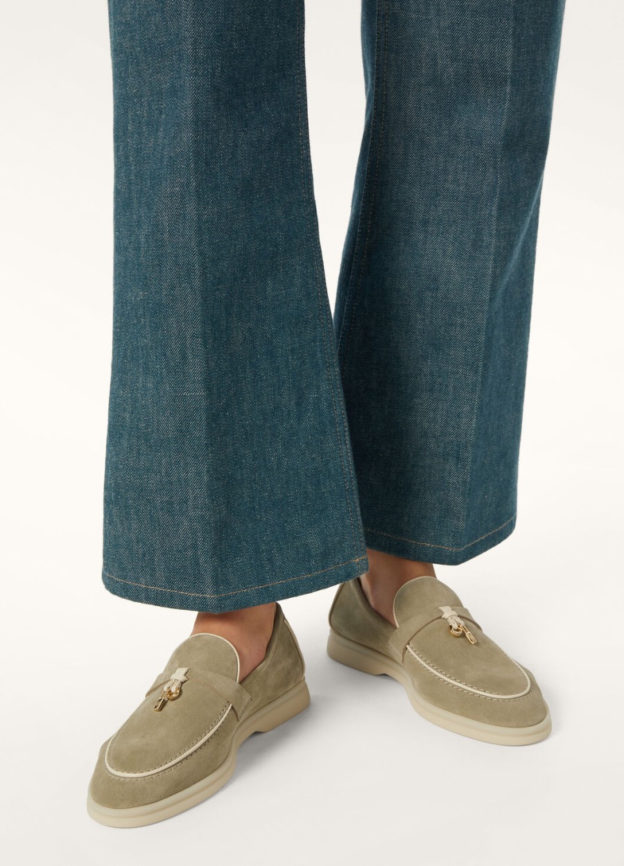 summer charms walk loafer van suèdeleer met gedroogde geitenhuid en dragonmotief