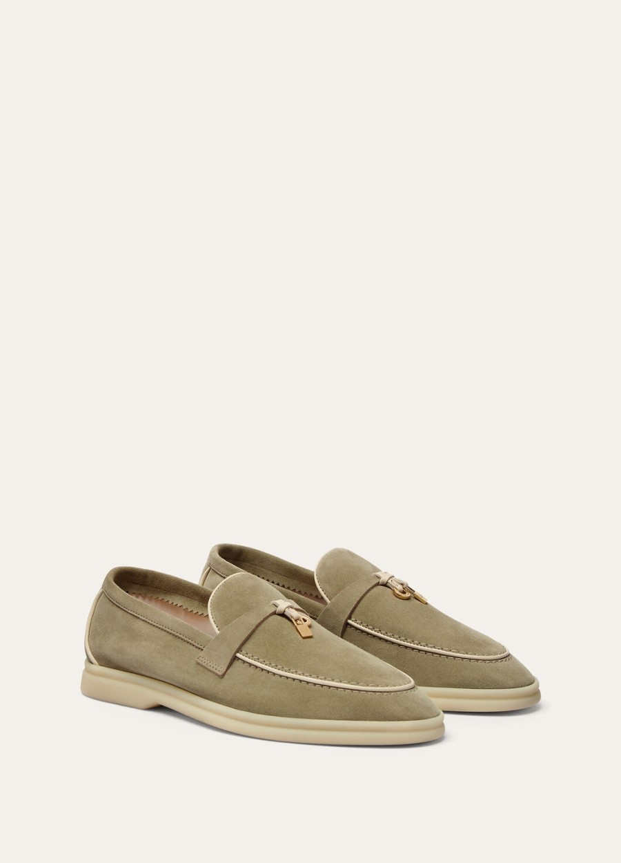 summer charms walk loafer van suèdeleer met gedroogde geitenhuid en dragonmotief