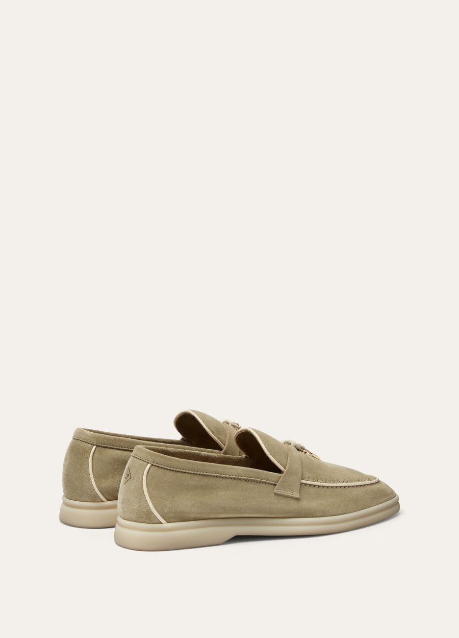 summer charms walk loafer van suèdeleer met gedroogde geitenhuid en dragonmotief