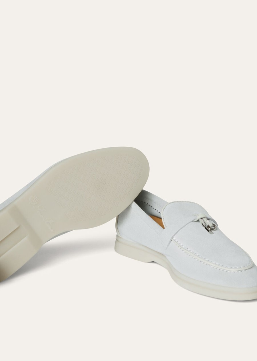 summer charms walk loafer van suède en geitenleer delicate dauwkleur