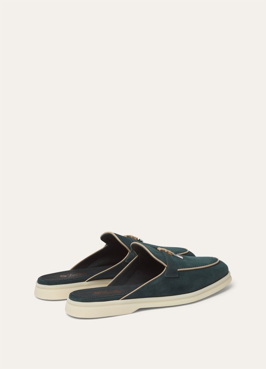 charms walk babouche loafer suede suede goat emerald noire