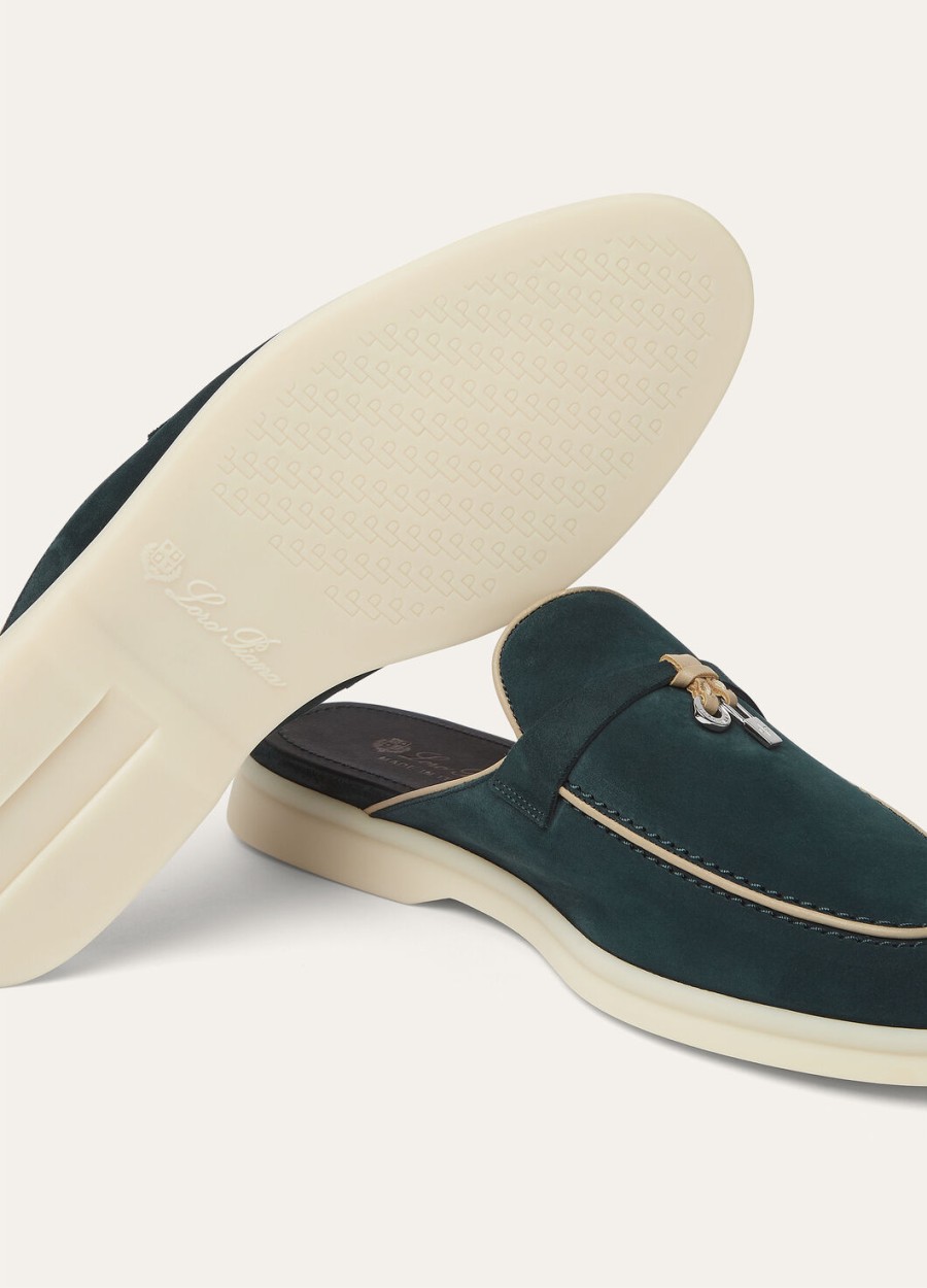 charms walk babouche loafer suede suede goat emerald noire