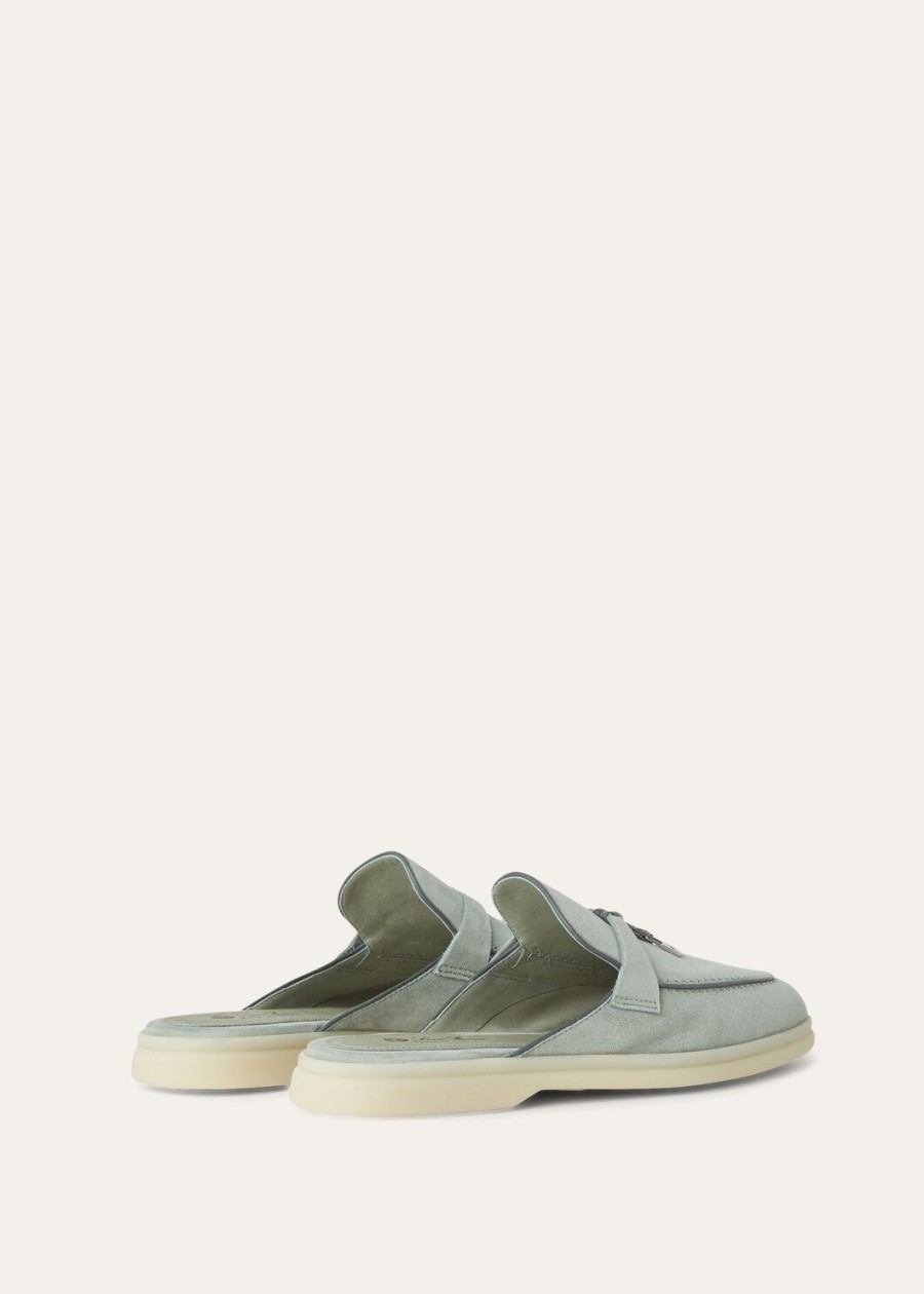 charms walk babouche loafer suède leer geitenleer eucalyptus