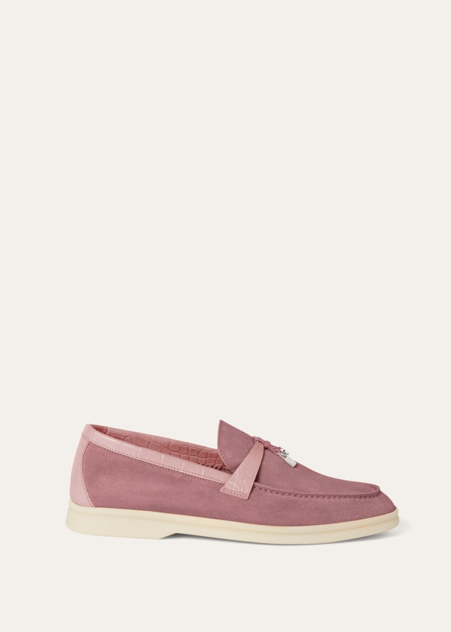 summer charms walk loafer suède noisette rose