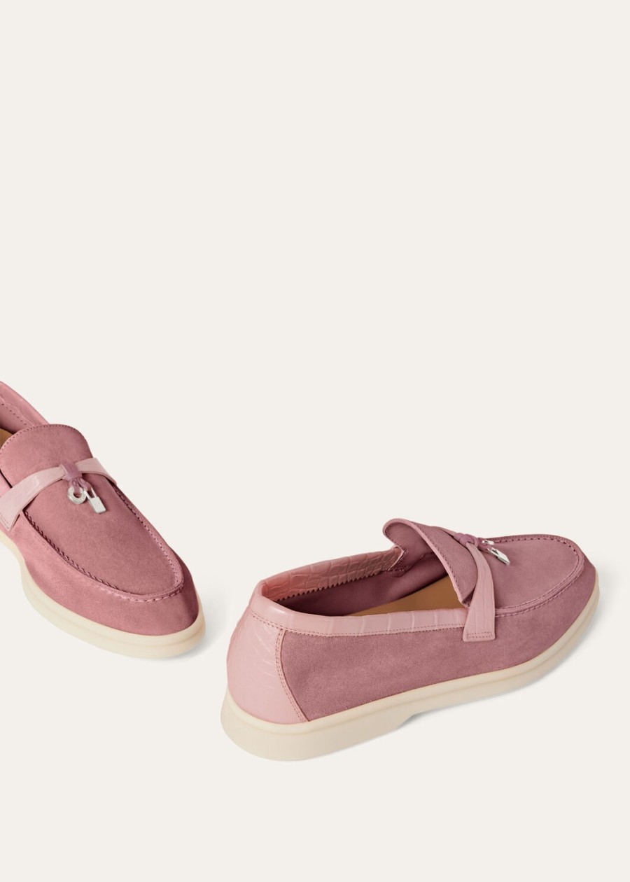 summer charms walk loafer suède noisette rose