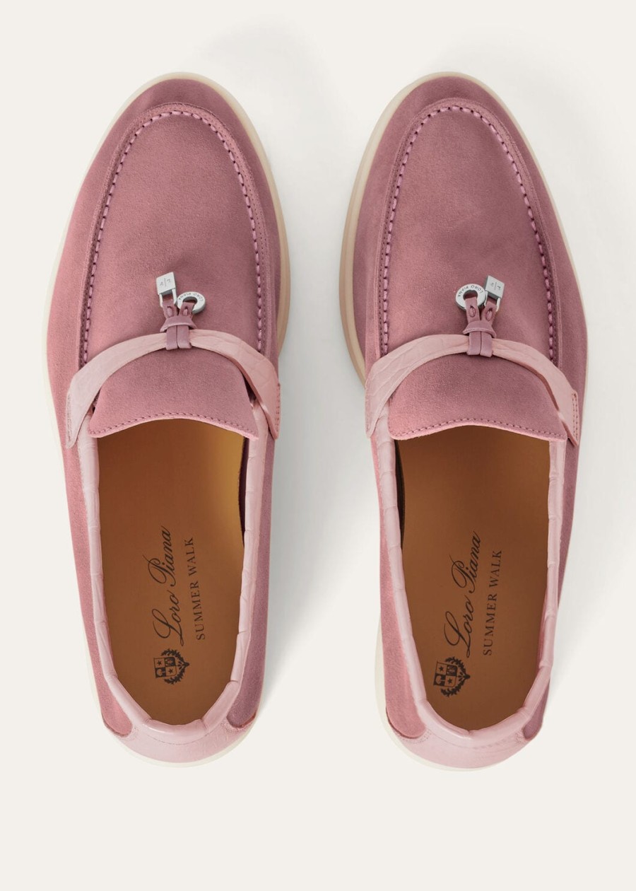 summer charms walk loafer suède noisette rose