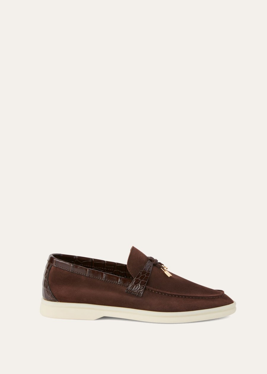summer charms walk loafers suède chocolade