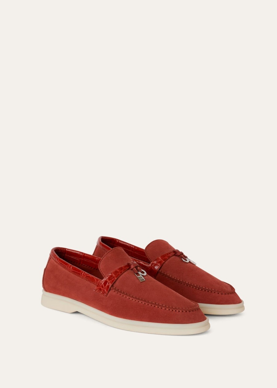 summer charms walk loafers suede raw sienna