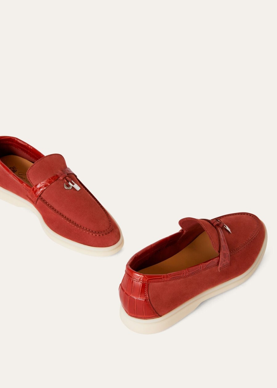 summer charms walk loafers suede raw sienna