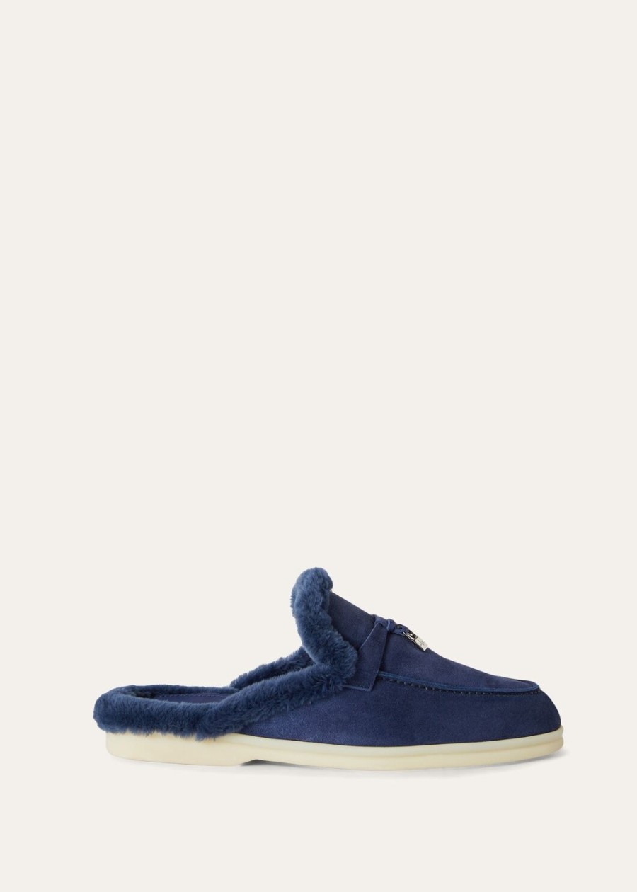 charms walk babouche loafer suède middernachtblauw