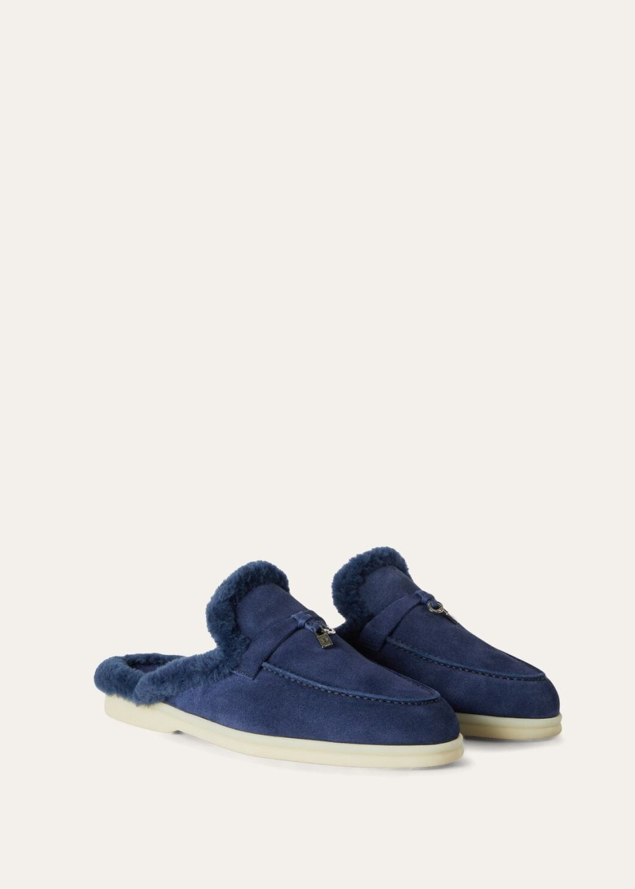 charms walk babouche loafer suède middernachtblauw