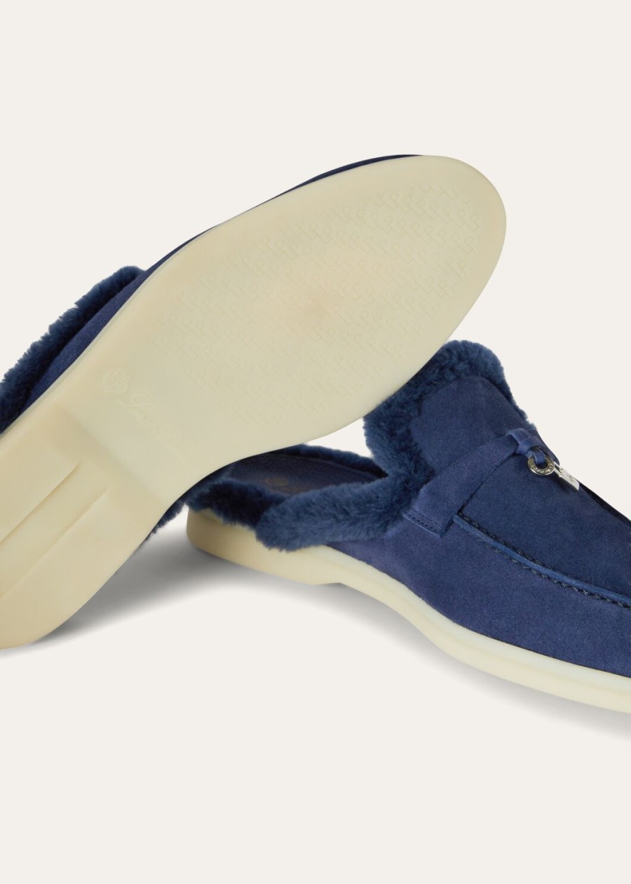 charms walk babouche loafer suède middernachtblauw