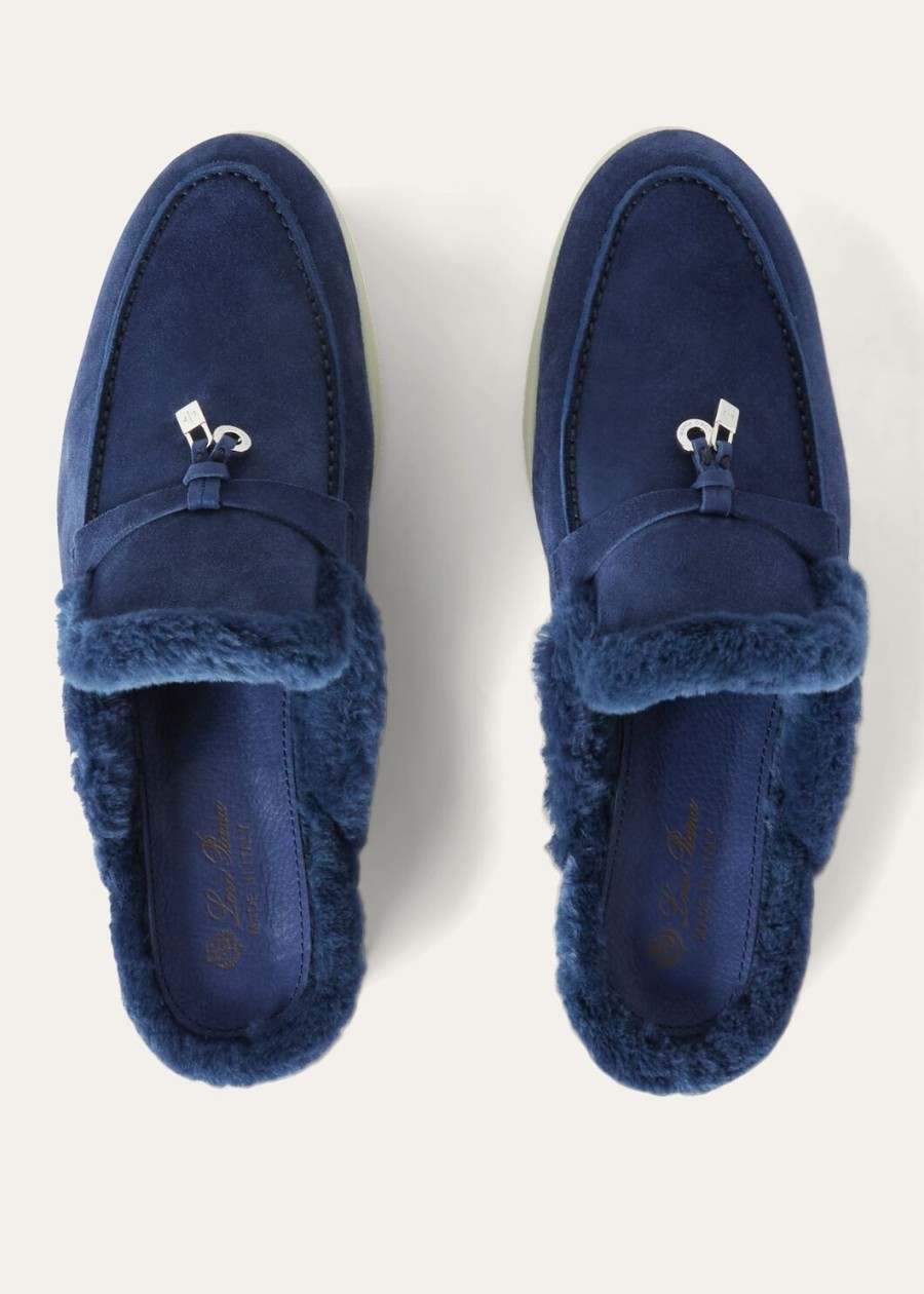 charms walk babouche loafer suède middernachtblauw