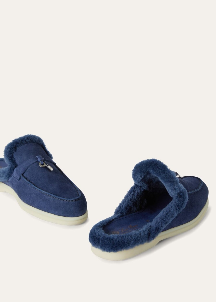 charms walk babouche loafer suède middernachtblauw