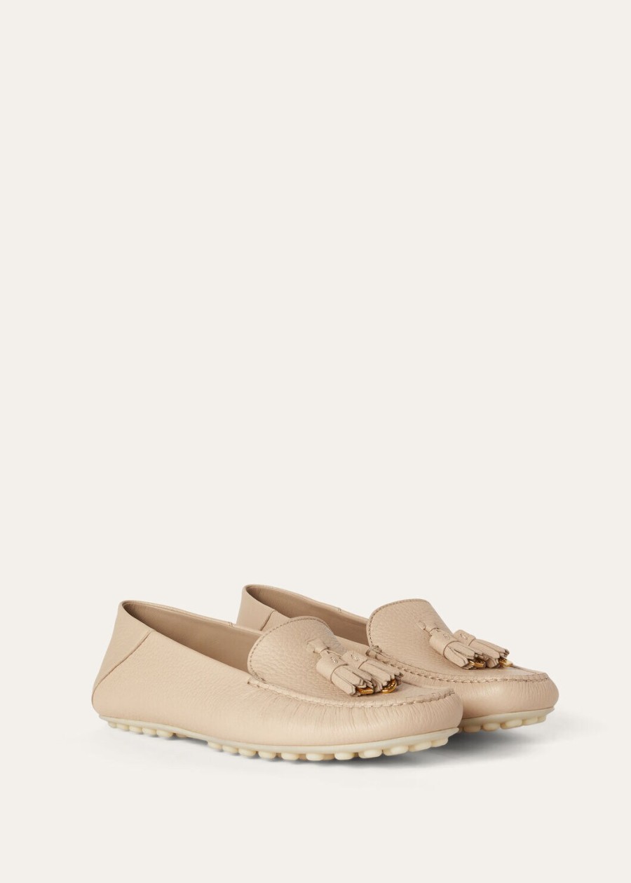 dot sole walk loafer suede natural light camel