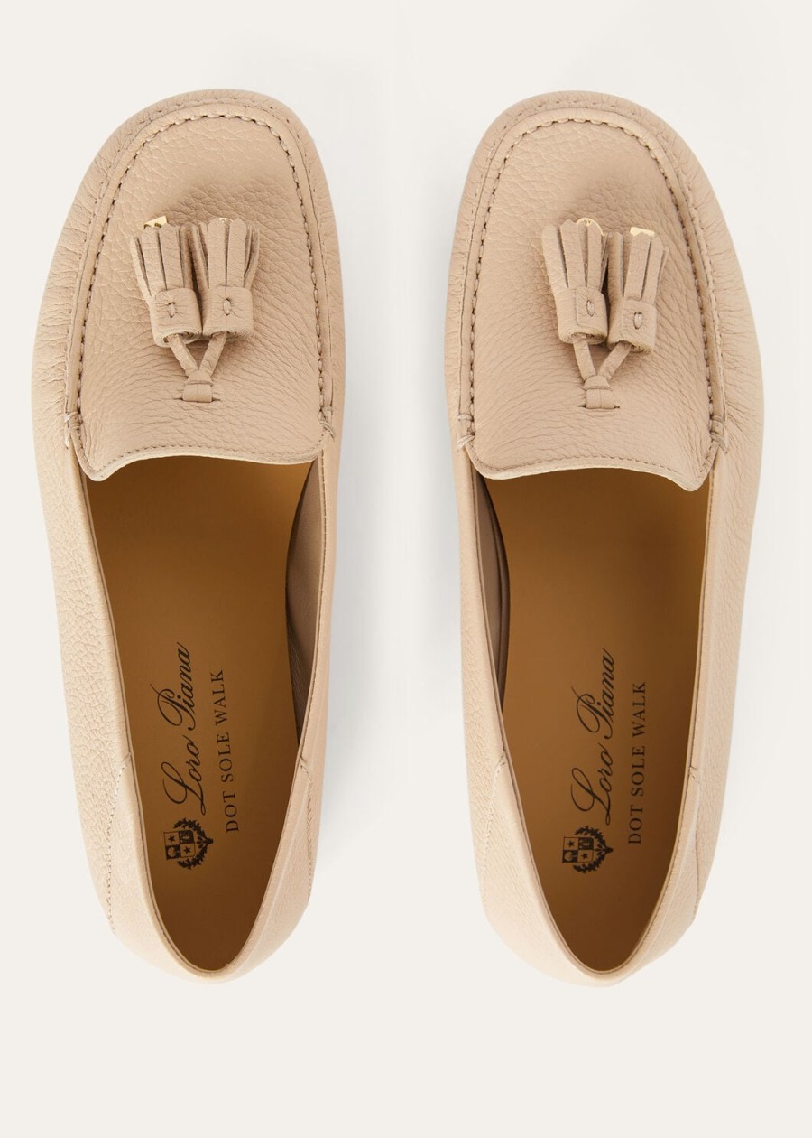dot sole walk loafer suede natural light camel