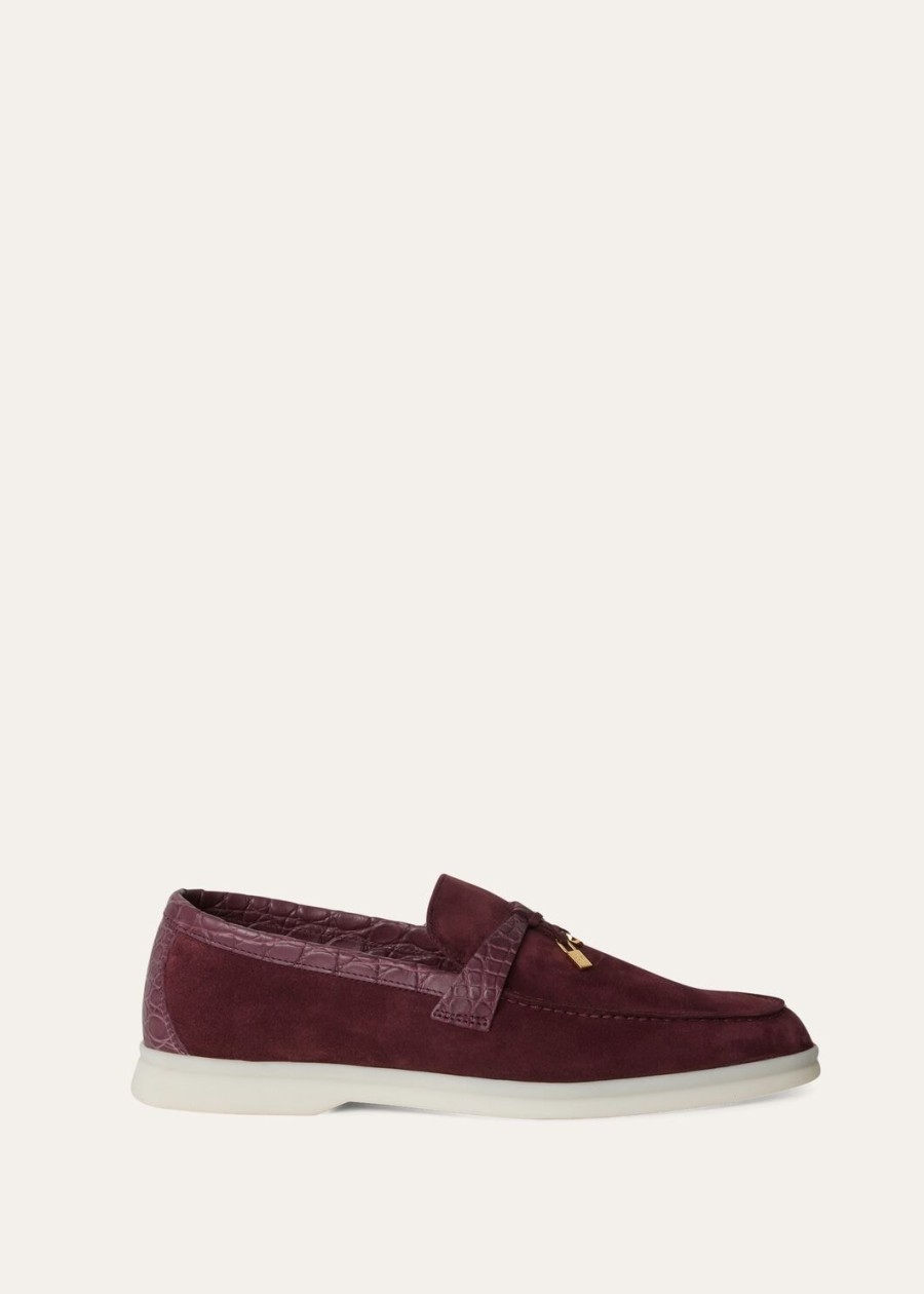 summer charms walk loafers suede wild plum