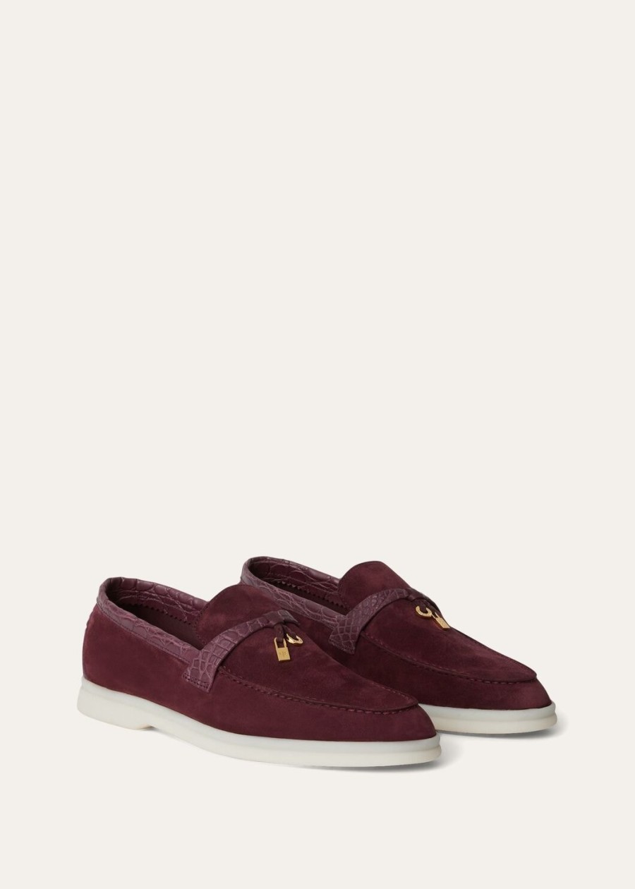 summer charms walk loafers suede wild plum