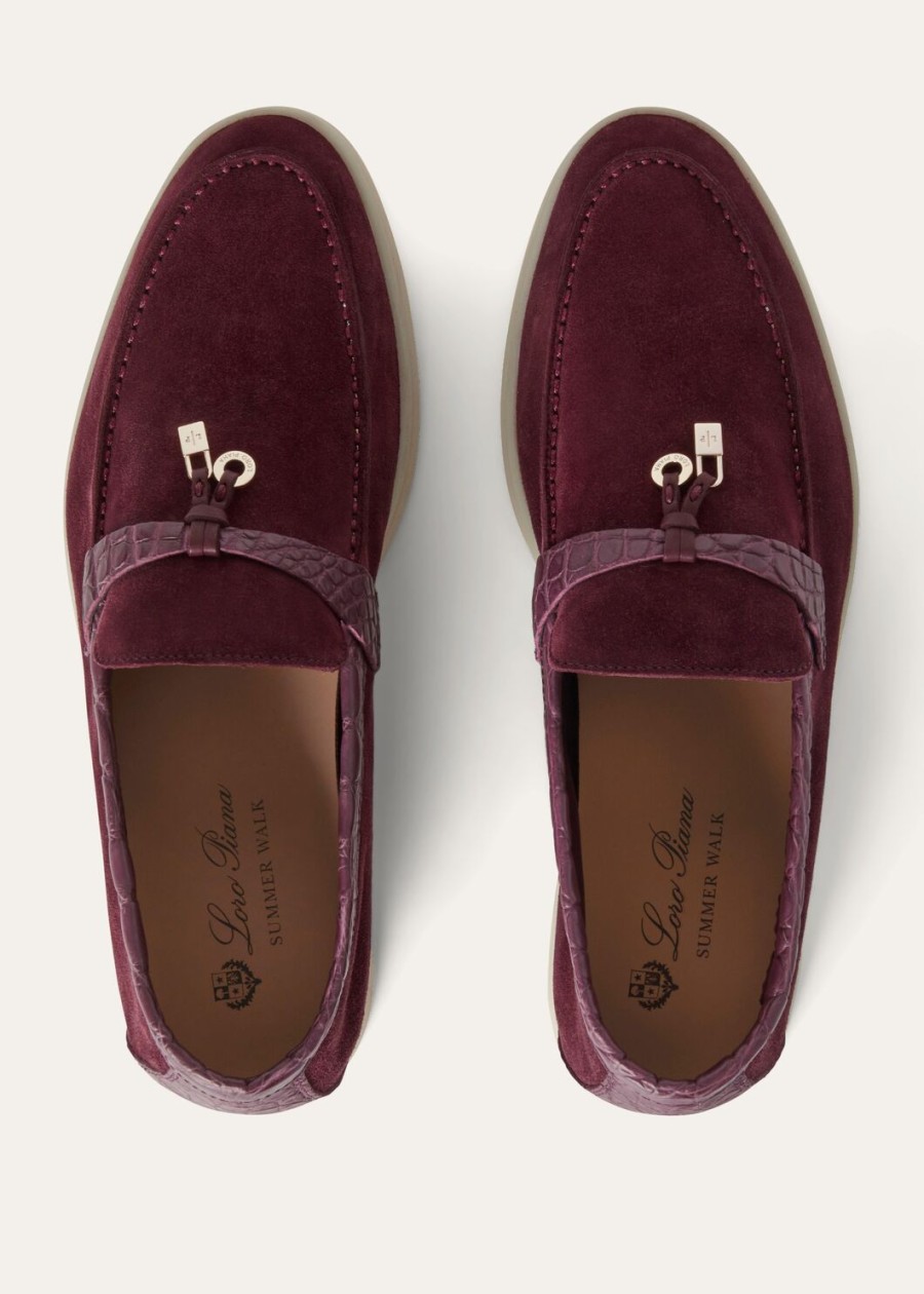 summer charms walk loafers suede wild plum