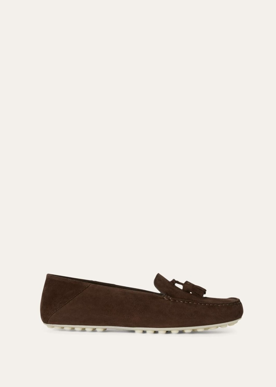 dot sole walk loafer suede goat chocolate