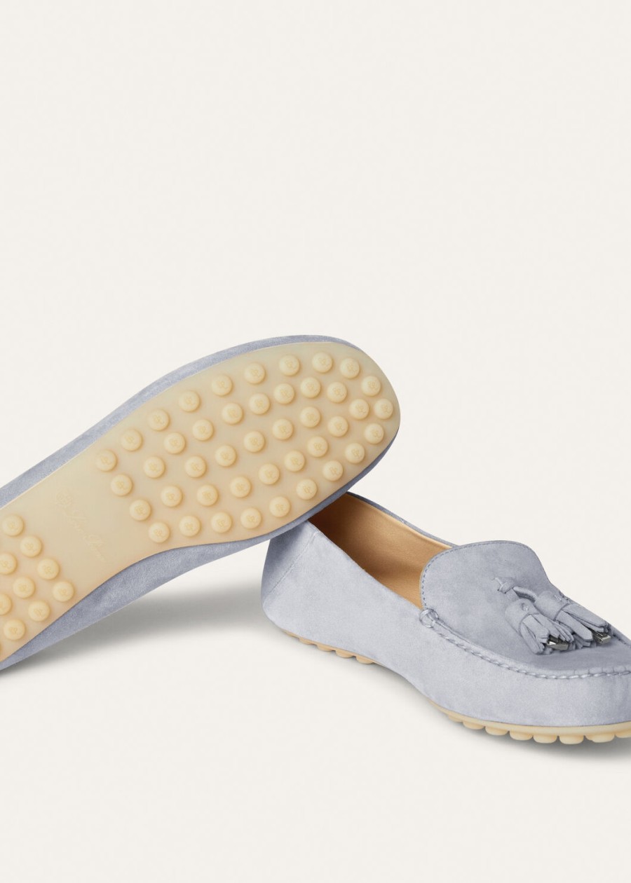 zircon goatskin suede dot sole walk loafer