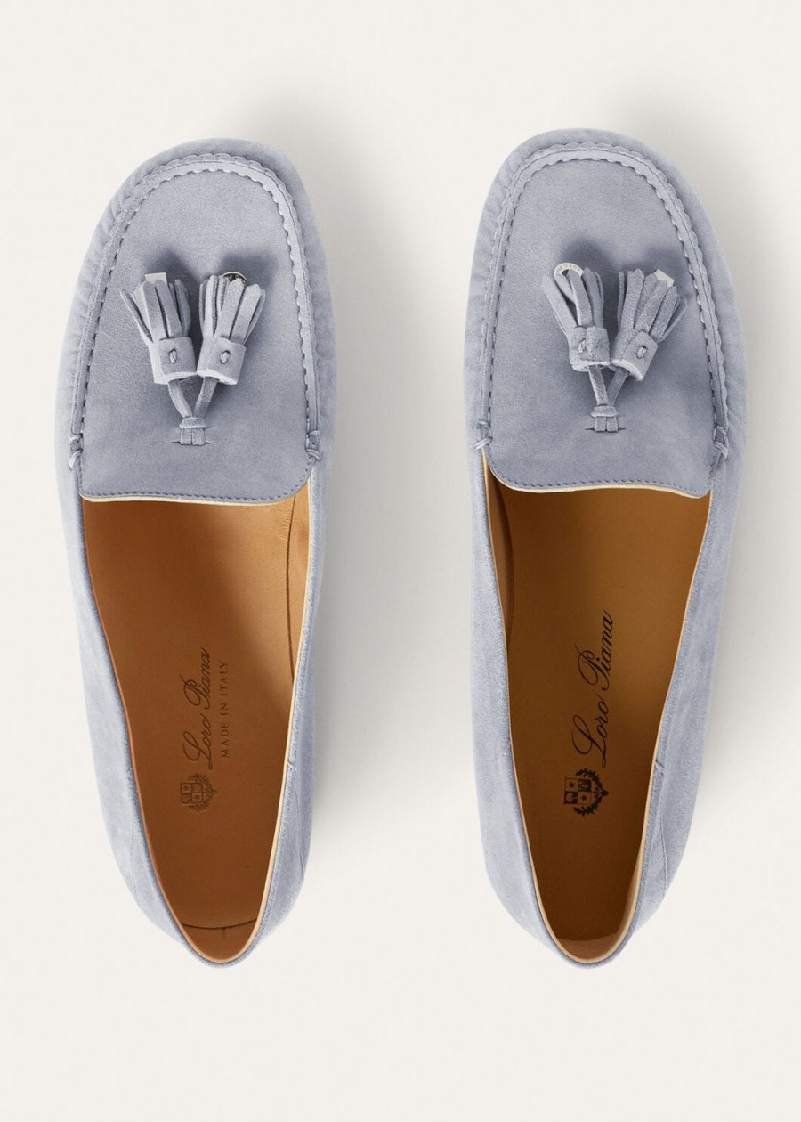 zircon goatskin suede dot sole walk loafer