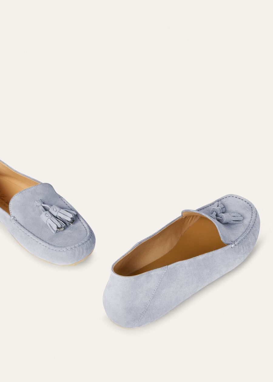 zircon goatskin suede dot sole walk loafer