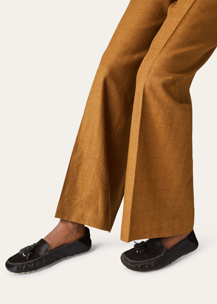 dot sole walk loafers van kalfsleer chocoladebruin