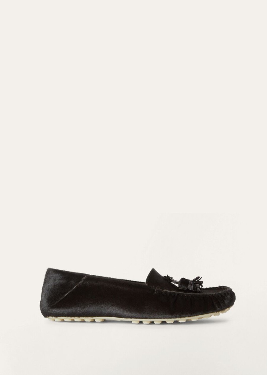 dot sole walk loafers van kalfsleer chocoladebruin