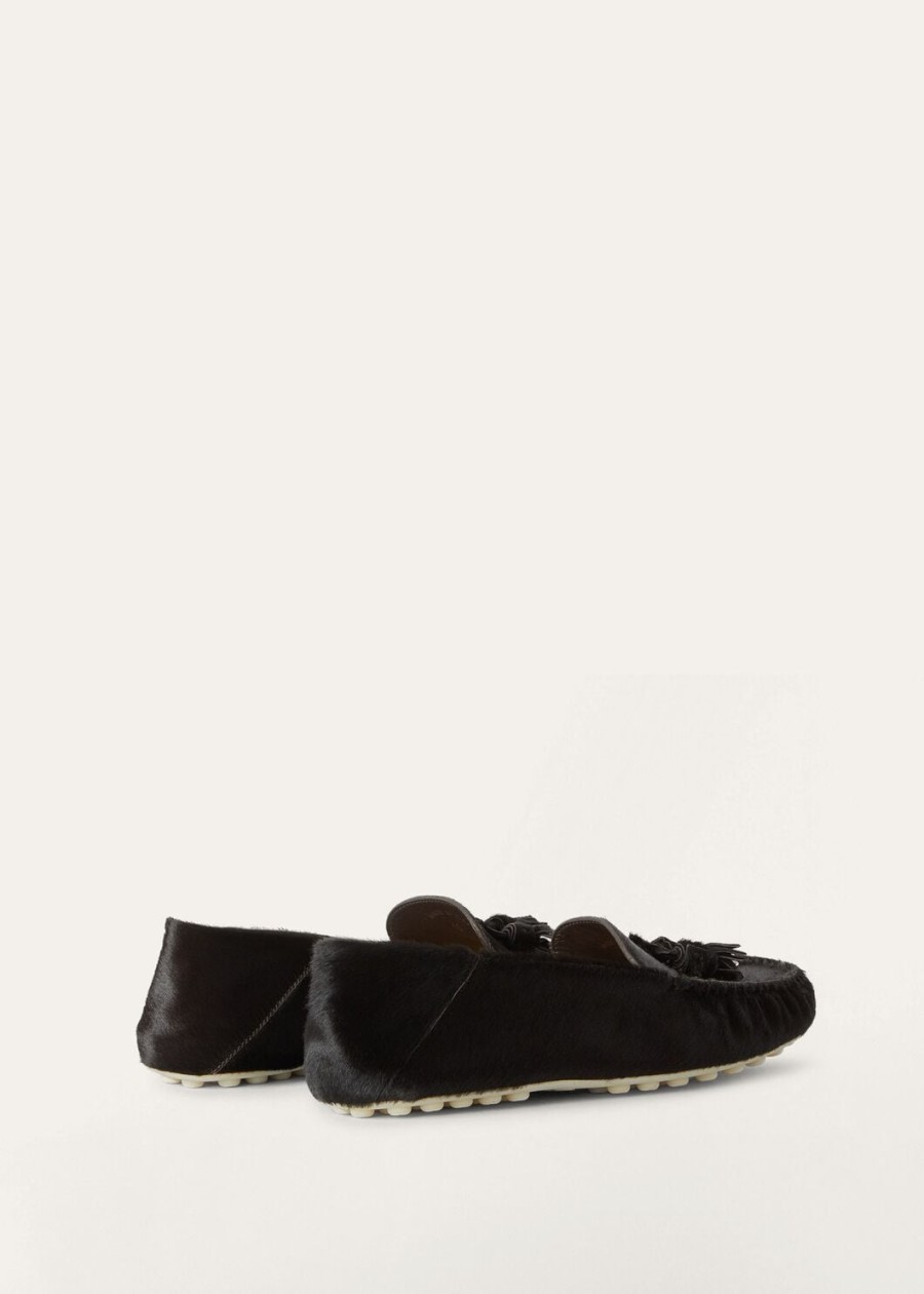 dot sole walk loafers van kalfsleer chocoladebruin