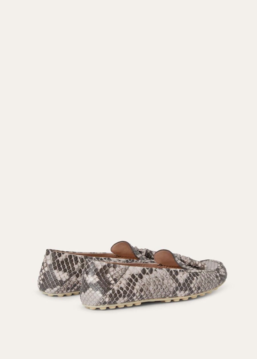 dot sole walk loafers python lilac macaron leather