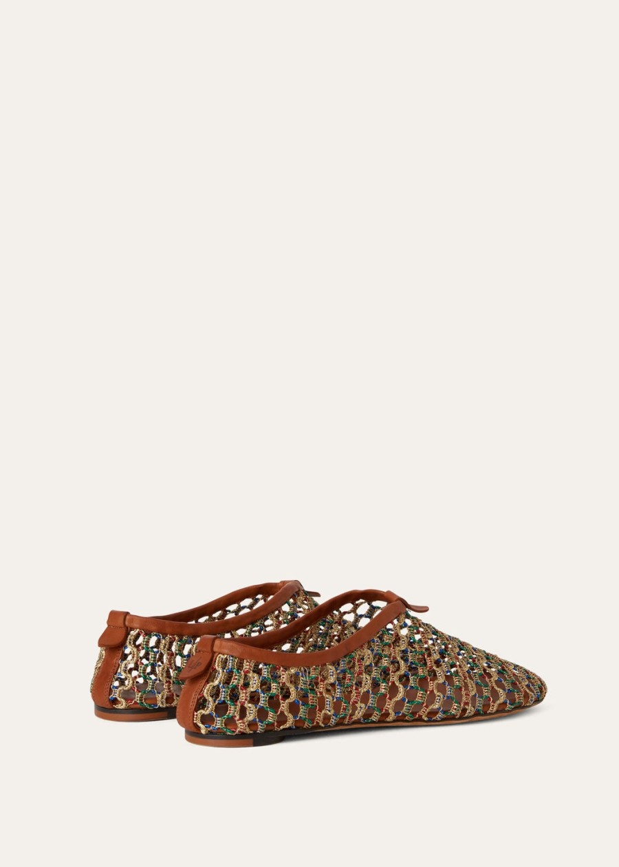 floaty flat loafers van microvezel resortstijl meerkleurig