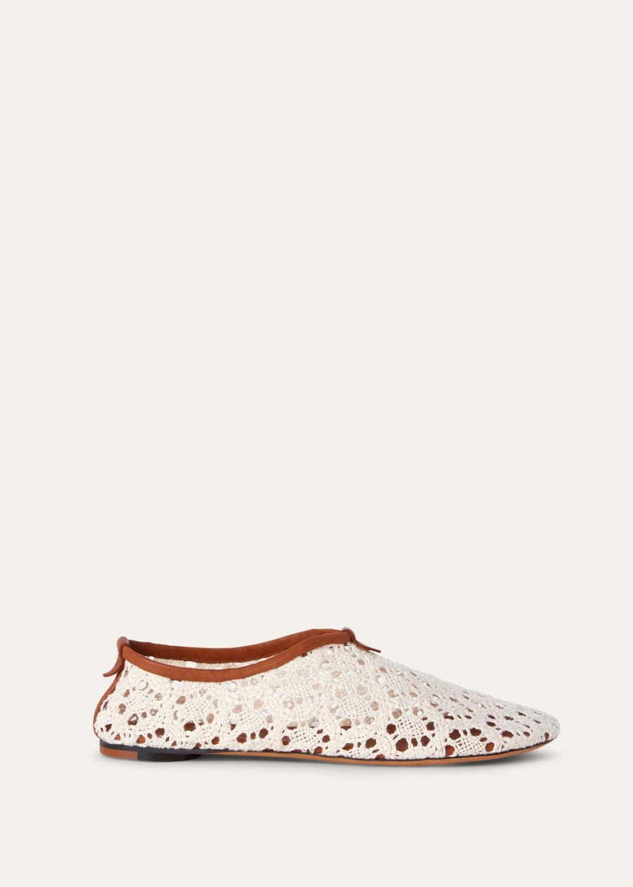 soepele platte loafers van fluweelwitte technische stof