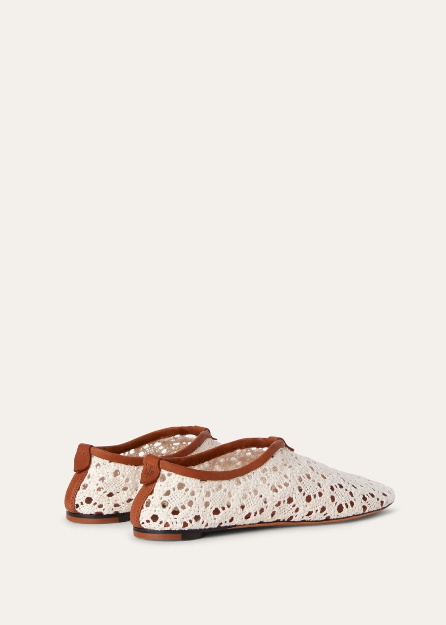 soepele platte loafers van fluweelwitte technische stof