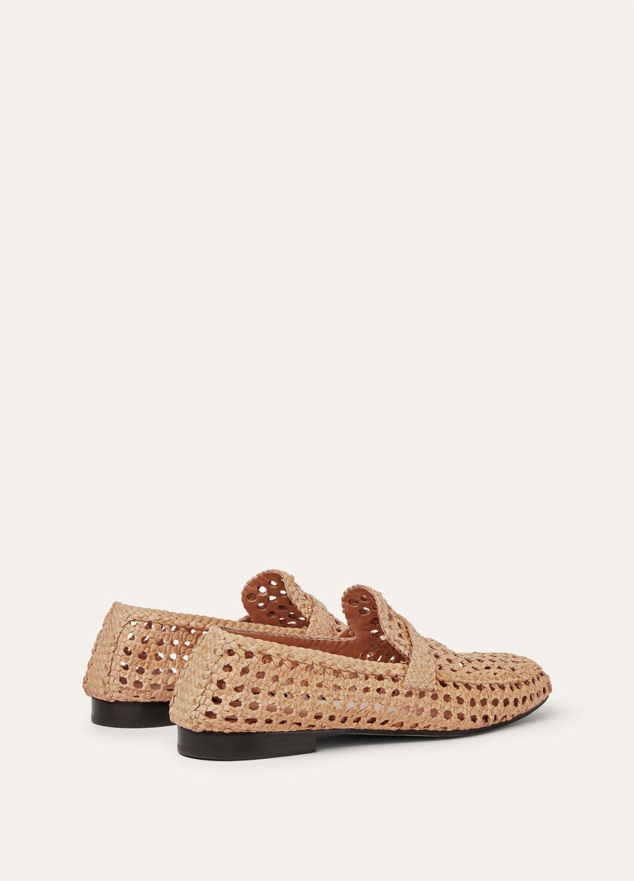 leon loafers van geitenleer naturel licht camelkleurig.
