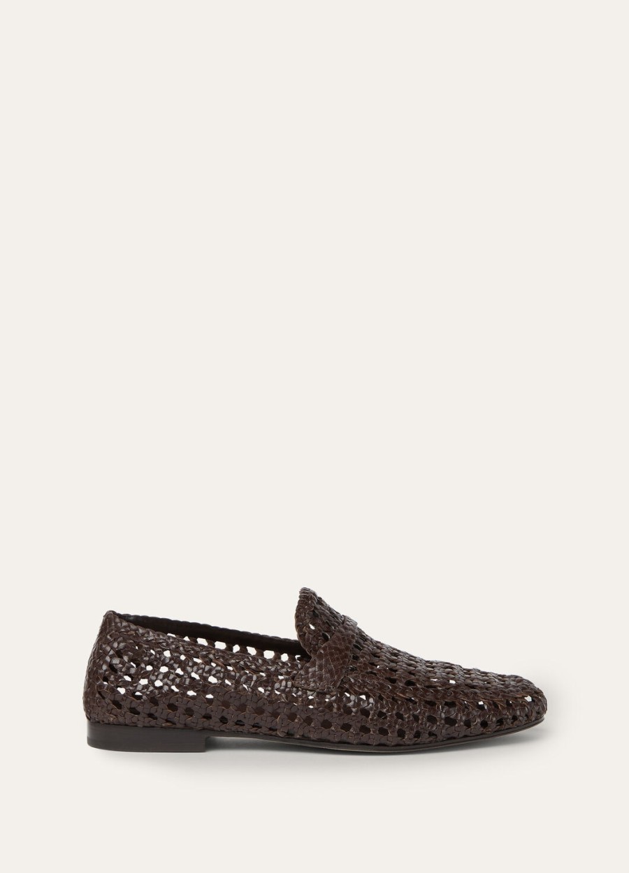 leon loafers van poederbruin geitenleer