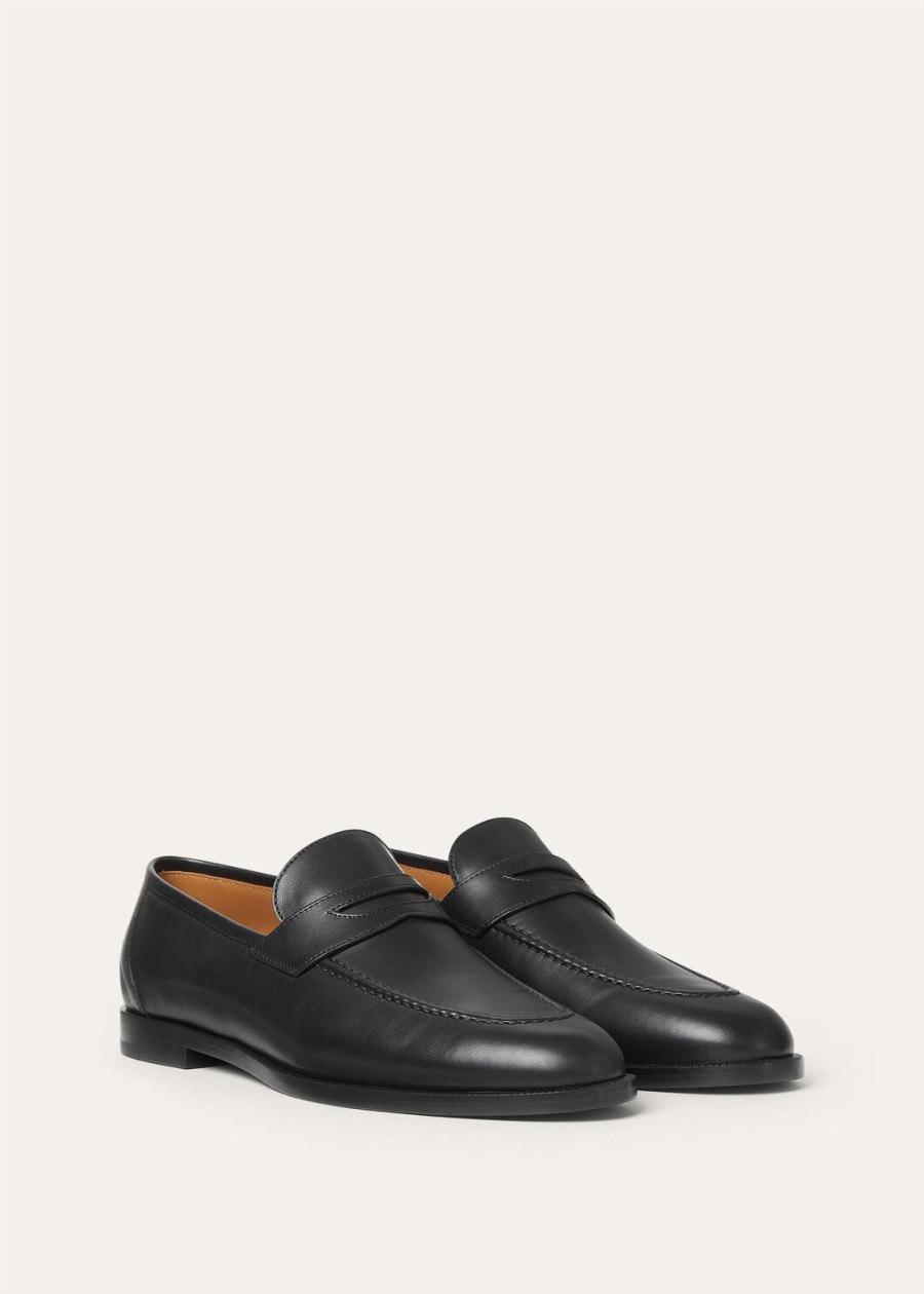 sergio loafers van zwart kalfsleer