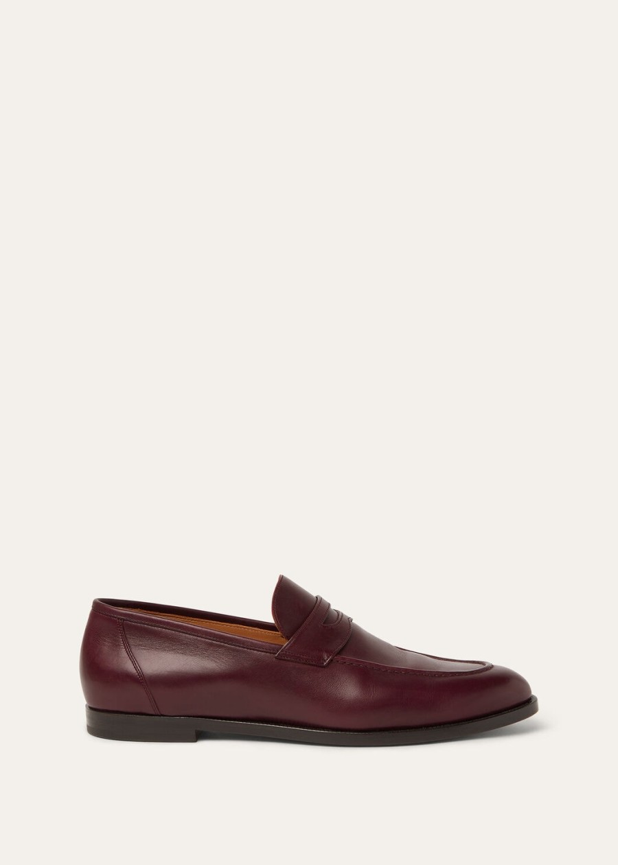 sergio loafers van kalfsleer diep bordeauxrood