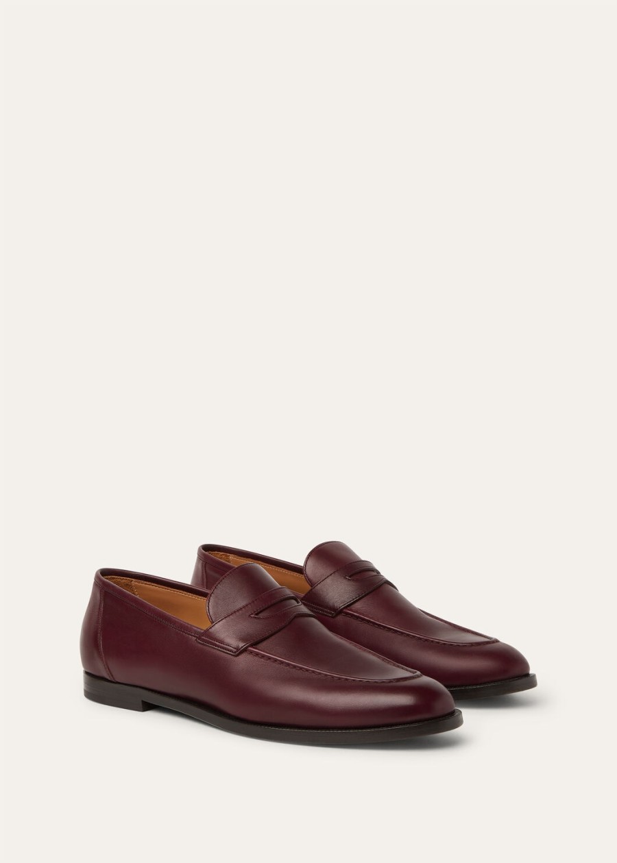 sergio loafers van kalfsleer diep bordeauxrood