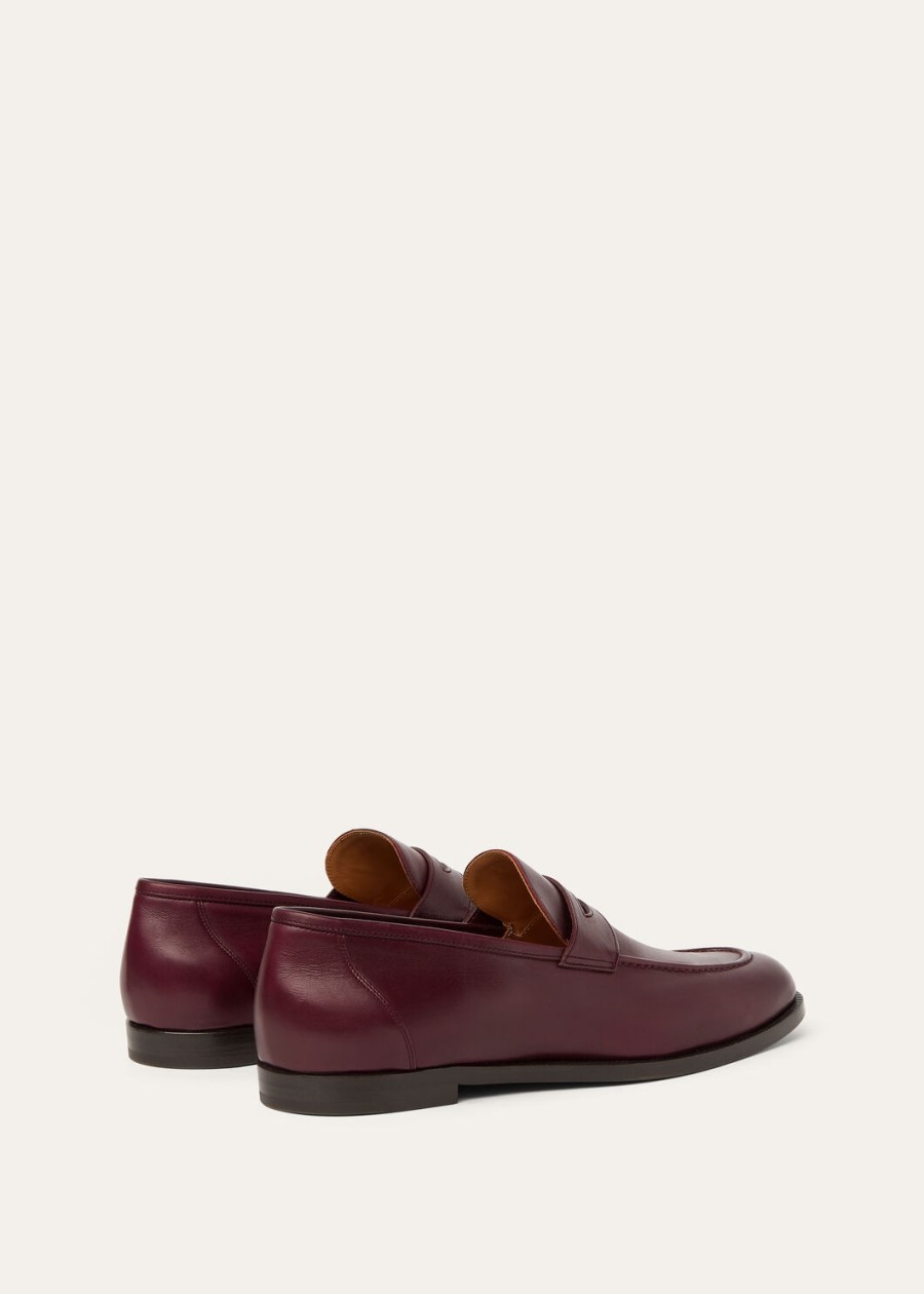 sergio loafers van kalfsleer diep bordeauxrood