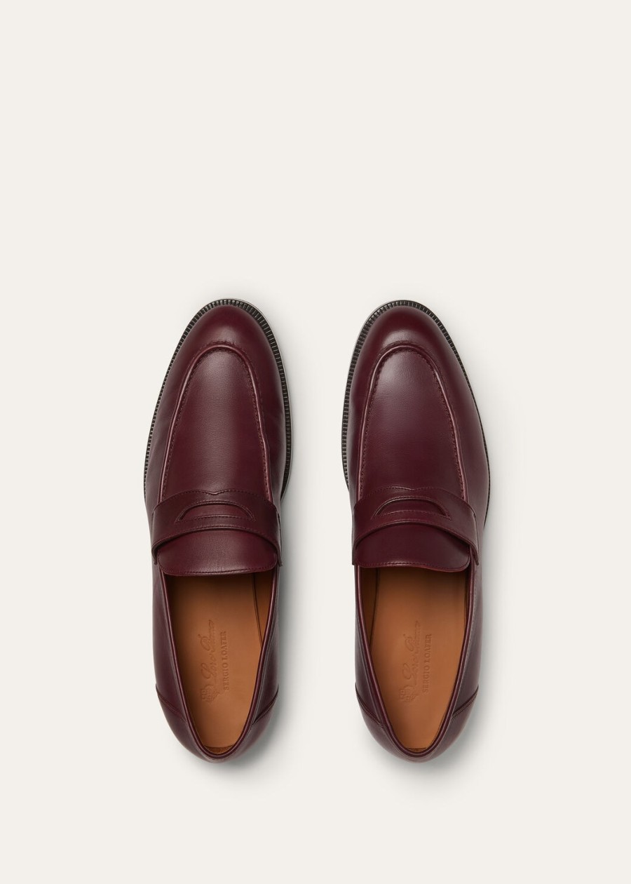 sergio loafers van kalfsleer diep bordeauxrood