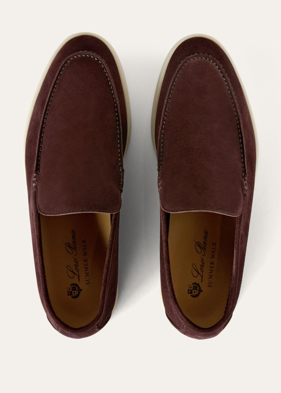summer walk loafers van suède in de kleur amarone
