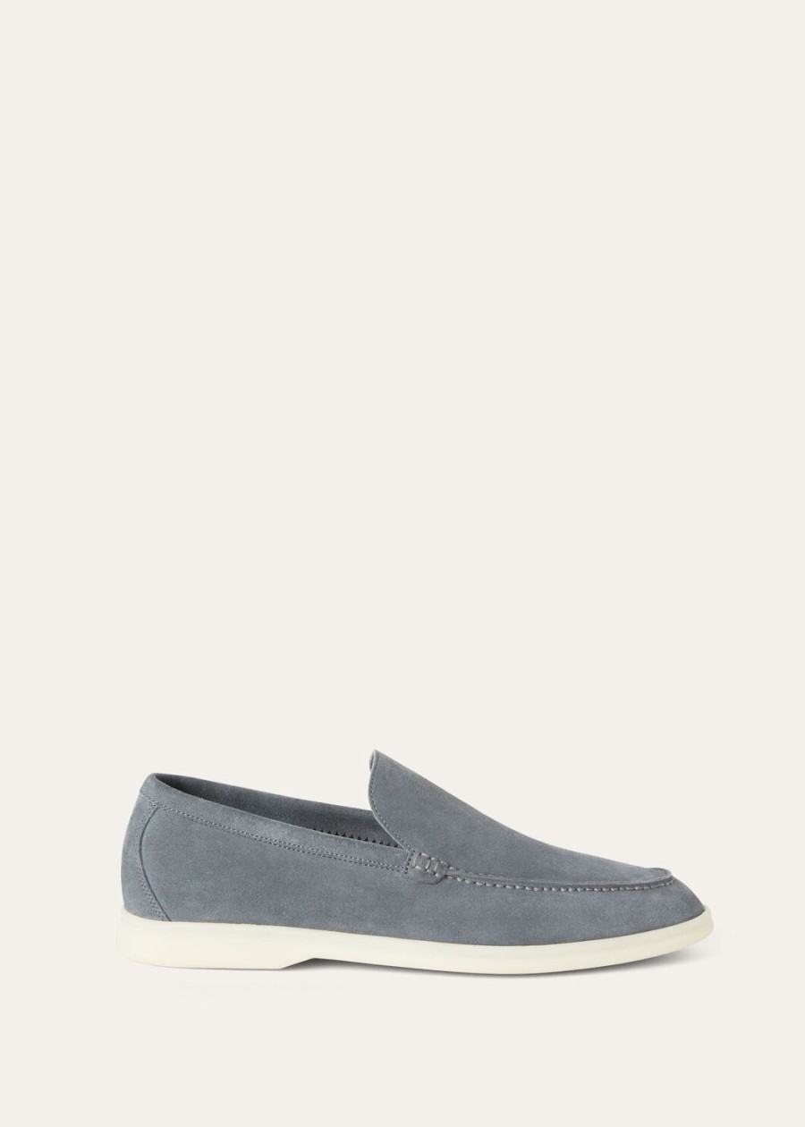 summer walk loafers van suède frozen blue