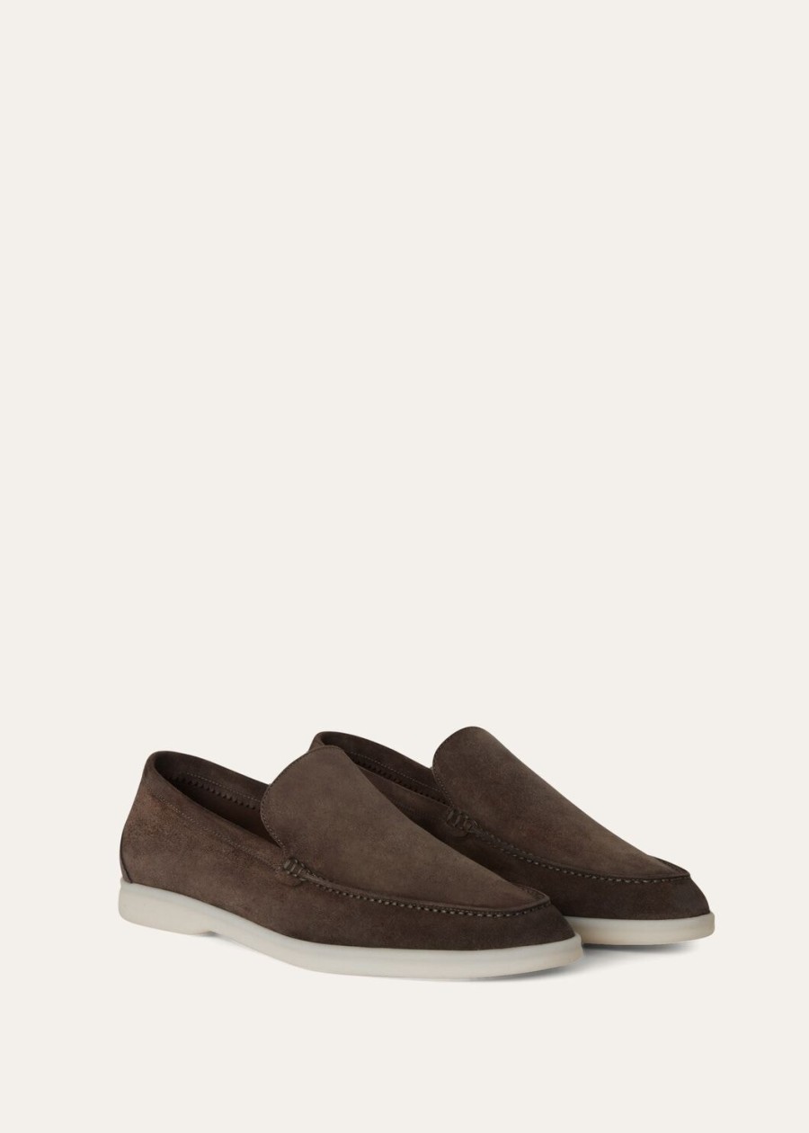 summer walk loafers van suède in warmgrijs