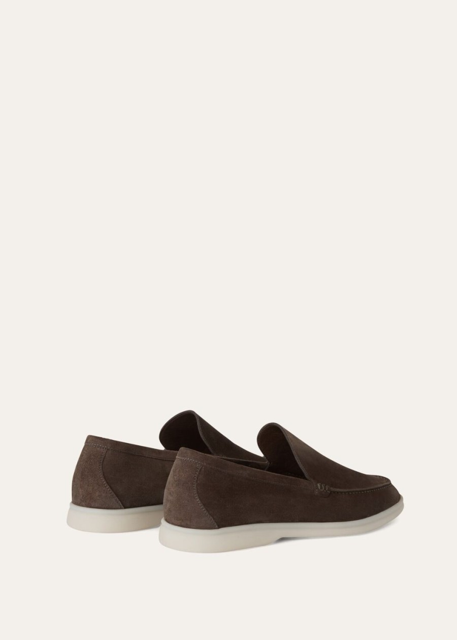 summer walk loafers van suède in warmgrijs