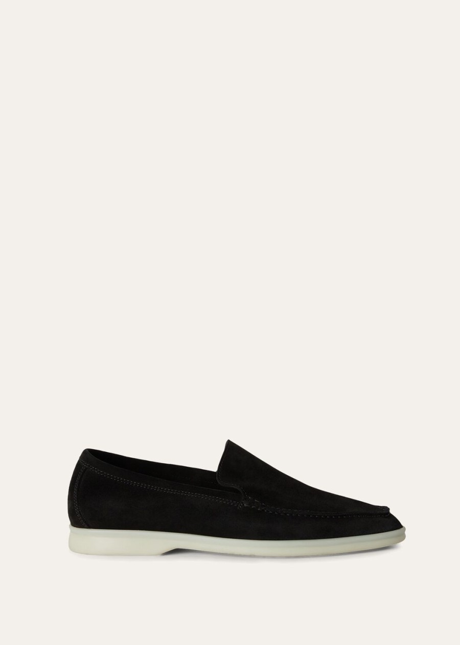 summer walk zwarte suède loafer