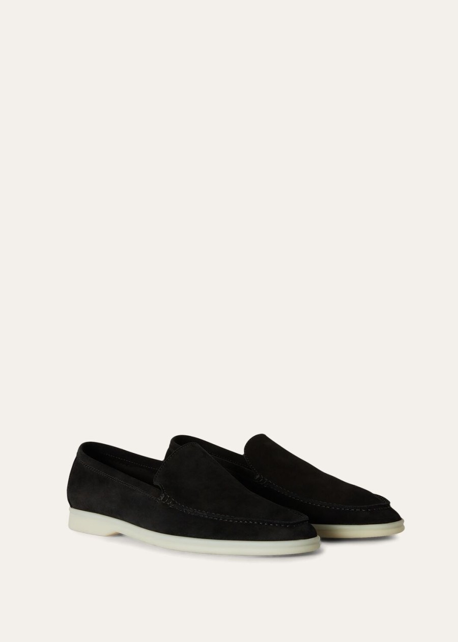 summer walk zwarte suède loafer