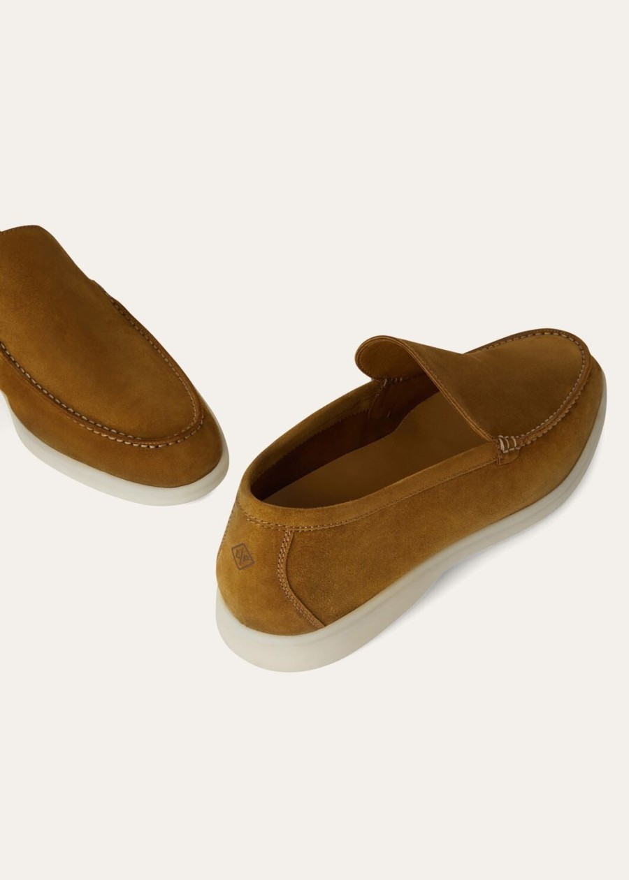 summer walk loafers van suède in beige