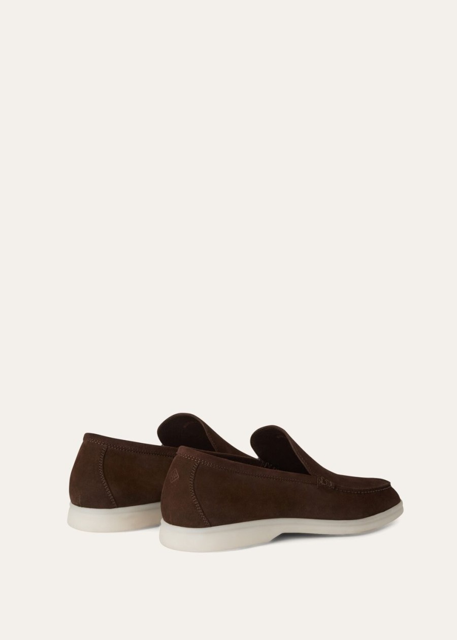 summer walk loafers van suède chocoladebruin